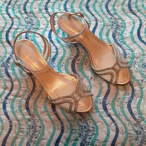 Silver, strappy sandals, size 8B